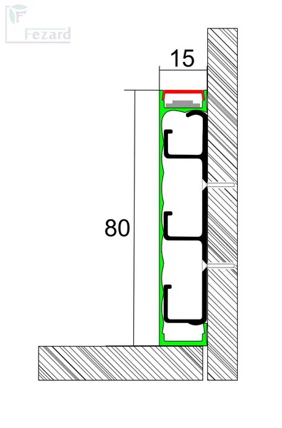 Алюминиевый плинтус Fezard Кабельный ALP-G80-LA Алюминий 80*15*2500 мм в Каменске-Уральском