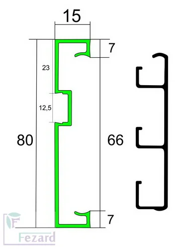 Алюминиевый плинтус Fezard Кабельный ALP-G80-LF Алюминий 80*15*2500 мм в Каменске-Уральском