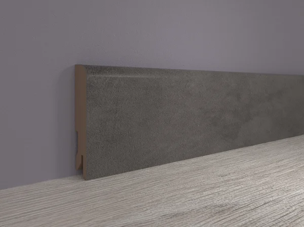 Плинтус MDF Bonkeel 24064 Бетон Лофт Графит (100х16х2400 мм) в Каменске-Уральском
