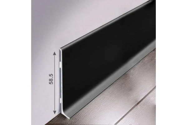 Алюминиевый плинтус Bonkeel ПЛ60 515л Черный (58,5х11,2х2500мм) в Каменске-Уральском