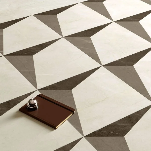 Керамогранит Coliseum Фьямма Уайт Вставка Фрэйм 60х60 (Натуральный и Реттифицированный) в Каменске-Уральском