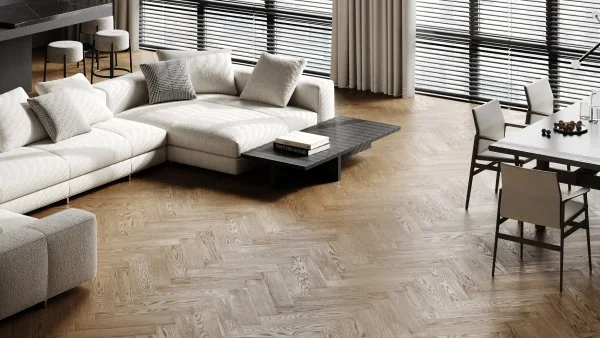 Паркетная доска Quartz Parquet Английская Ёлка Дуб Карельский 33-419 в Каменске-Уральском