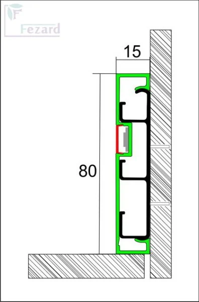 Алюминиевый плинтус Fezard Кабельный ALP-G80-LF Алюминий 80*15*2500 мм в Каменске-Уральском