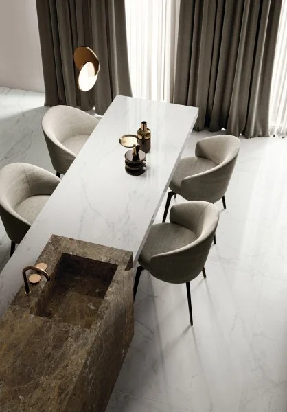 Керамогранит Italon Шарм Делюкс Бьянко Микеланджело 60х120 (Паттинированная и реттифицированная) в Каменске-Уральском