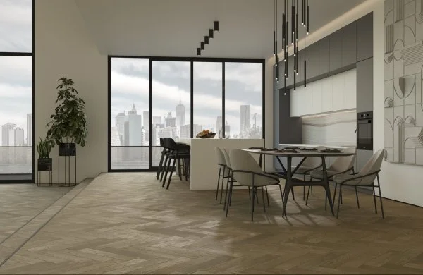 Паркетная доска Quartz Parquet Английская Ёлка Дуб Карельский 33-419 в Каменске-Уральском