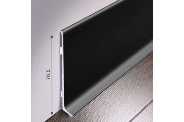 Алюминиевый плинтус Bonkeel ПЛ80 515л Черный (78,5х11,2х2500мм) в Каменске-Уральском