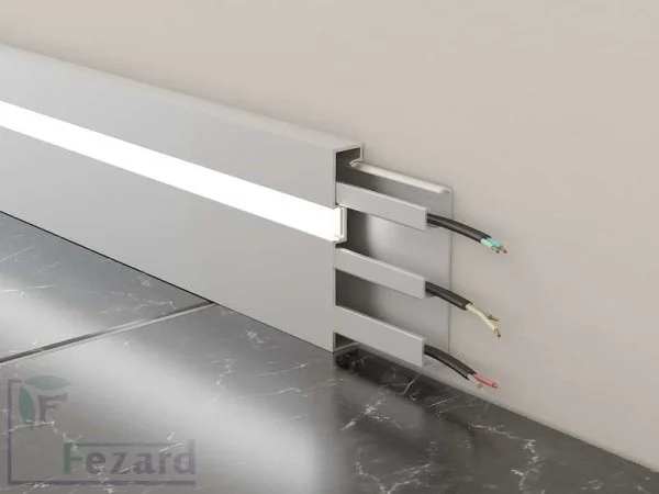 Алюминиевый плинтус Fezard Кабельный ALP-G80-LF Алюминий 80*15*2500 мм в Каменске-Уральском